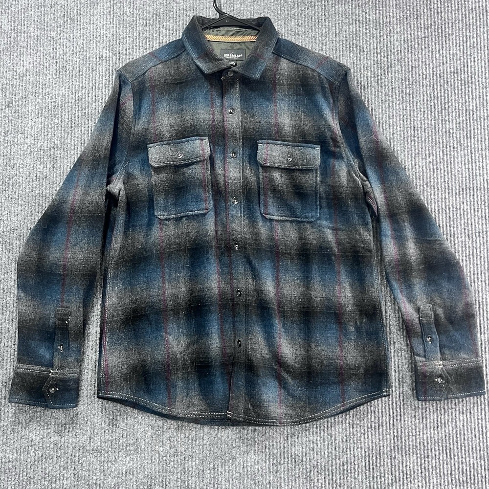 JEREMIAH American Legacy Mens Medium Weight Flannel Shirt Blue Plaid Size M